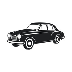 Fototapeta premium Vintage car icon of silhouette vector illustration