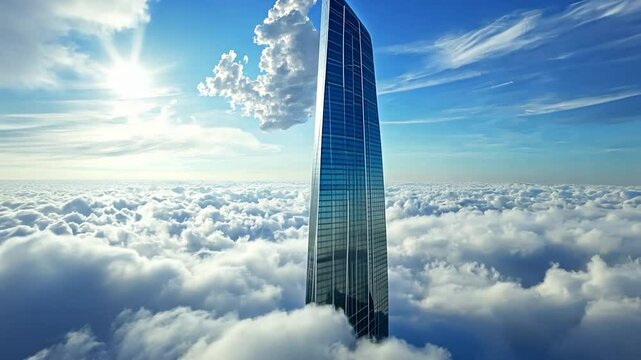 Skyscraper Above Clouds