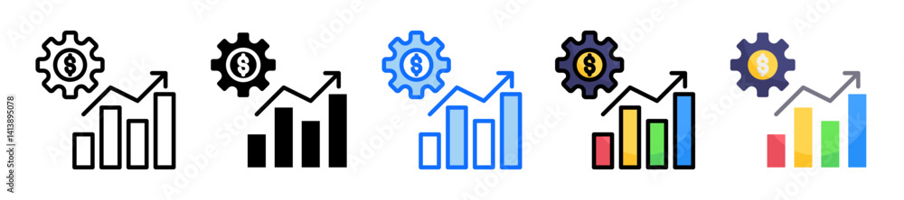 Poster increase icon set multiple style collection