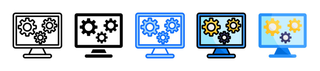 Configuration Icon Set Multiple Style Collection