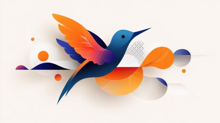 Hummingbird in Bold Colors