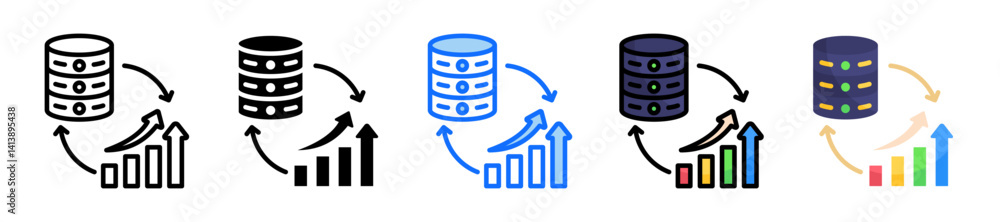 Poster transaction icon set multiple style collection