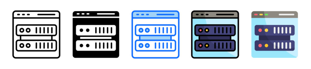 Server Icon Set Multiple Style Collection