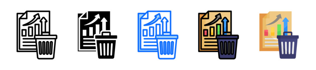 Trash Icon Set Multiple Style Collection