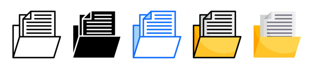 Folder Icon Set Multiple Style Collection