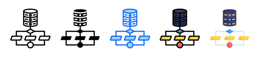 Flow Icon Set Multiple Style Collection