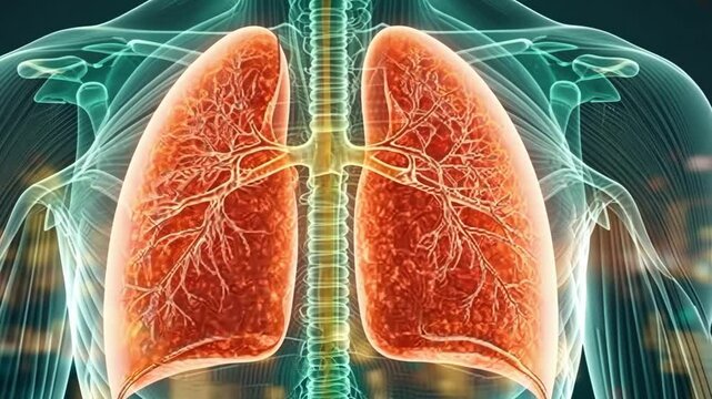 Explore the human respiratory system with detailed anatomy and vibrant visualization of the lungs and airways