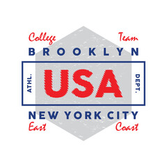 USA new york city brooklyn, typography graphic design, for t-shirt prints, vector illustration