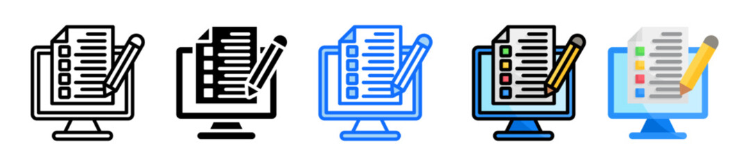 Exam Icon Set Multiple Style Collection