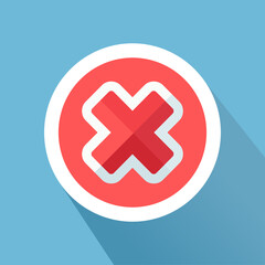 Obraz premium Red circle with a cross inside, indicating error, cancellation or removal