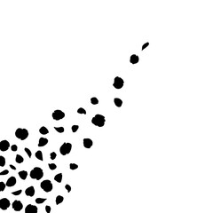 Abstract black shapes scattered on white background design element for decoration