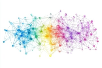 Colorful network of interconnected nodes