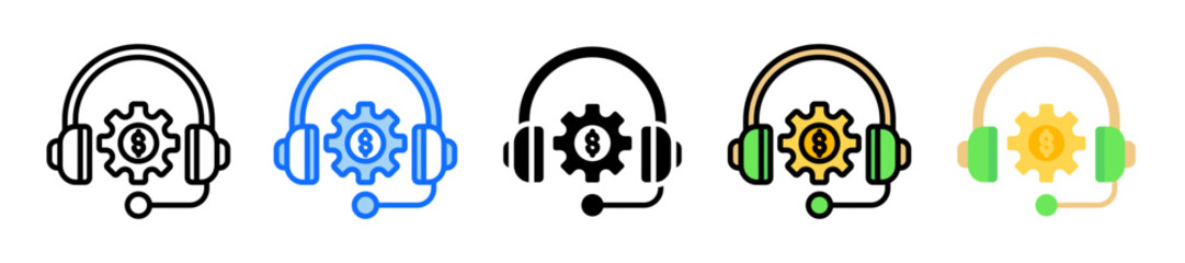 Customer Service Management Icon Set Multiple Style Collection