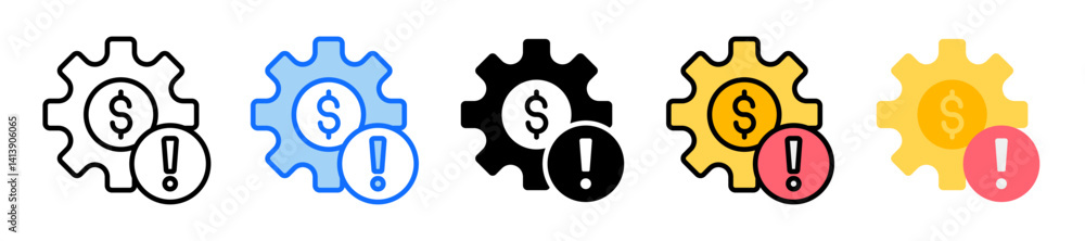 Poster important icon set multiple style collection
