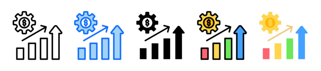 Sales Management Icon Set Multiple Style Collection