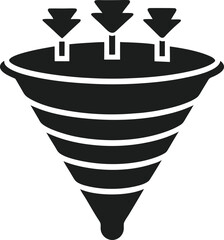 Arrow-Led Marketing Funnel Silhouette - Modern Flat Design