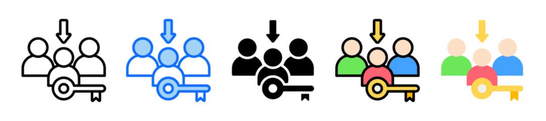 Key Person Icon Set Multiple Style Collection