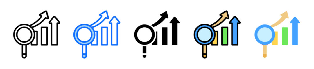 Forecasting Icon Set Multiple Style Collection