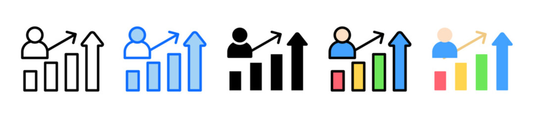 Sales Agent Icon Set Multiple Style Collection