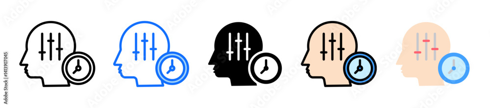 Poster discipline icon set multiple style collection