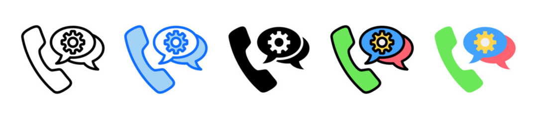 Call Management Icon Set Multiple Style Collection