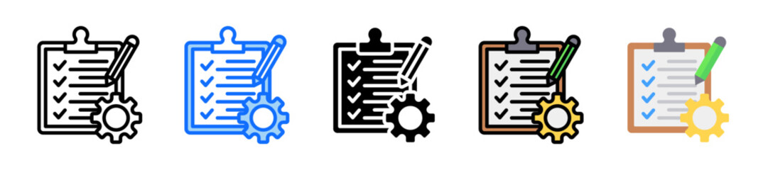 Description Icon Set Multiple Style Collection