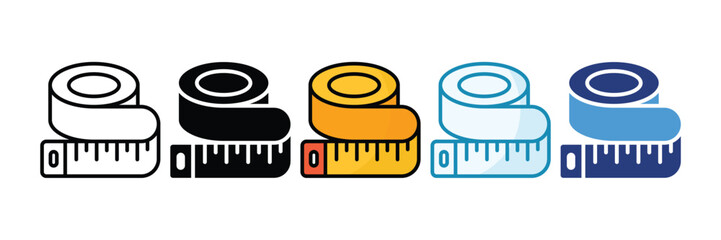 Measuring Tape Icon Set Multiple Style Collection