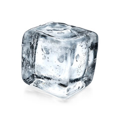 Obraz premium Simple Ice cube isolate on transparent background