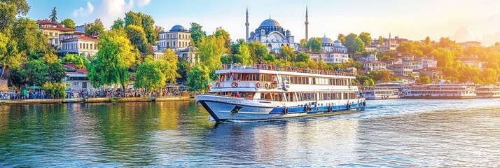 Obraz premium Scenic River Cruise in Istanbul