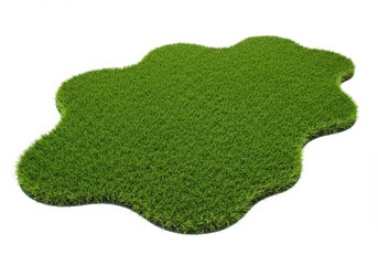 Patch of Green Grass Isolated on White Background