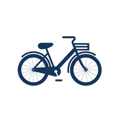 Obraz premium A simple blue bicycle illustration showcasing its classic design, positioned centrally against a plain background, ideal for transportation themes and cycling-related content