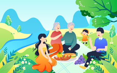 Outdoor Family Time Concept for International Day of Families