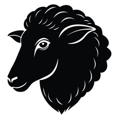 Sheep head silhouette vector illustration 