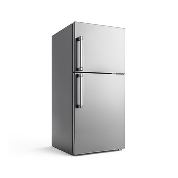 Modern fridge isolate on transparent background