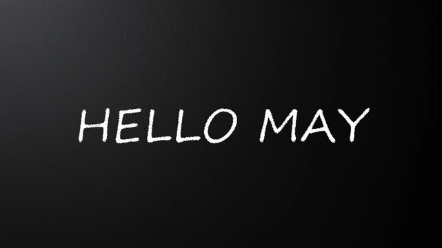 HELLO MAY Text On Black Background 4k Animated Video