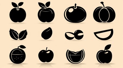 Collection of fruit icons