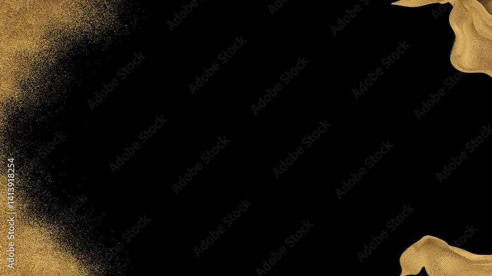 Wall mural smooth center wipe transition using soft sand flow on transparent alpha