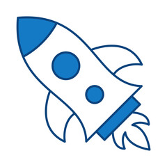 Launch Blue Line Icon. Startup, Success, Growth Editable Stroke Vector Illustration