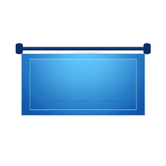 Obraz premium A vibrant blue rectangular banner with a smooth surface, suitable for promotional use, set against a plain backdrop, ideal for digital marketing or advertising purposes