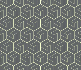 Abstract geometric pattern. A seamless vector background. Gray and beige ornament. Graphic modern pattern. Simple lattice graphic design