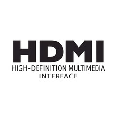 HDMI High-Definition Multimedia Interface Logo on Transparent Background