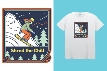 Snowboarding winter extreme sport vector emblems