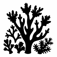 Obraz premium a various coral silhouette black color