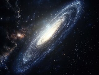 Fototapeta premium Exploring the andromeda galaxy space photorealistic art cosmic environment astronomical view high fidelity