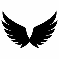 Obraz premium a wing silhouettes black color silhouette