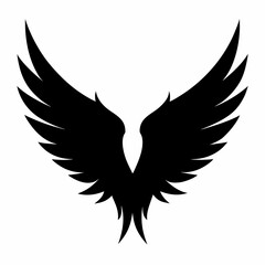 Obraz premium a wing silhouettes black color silhouette