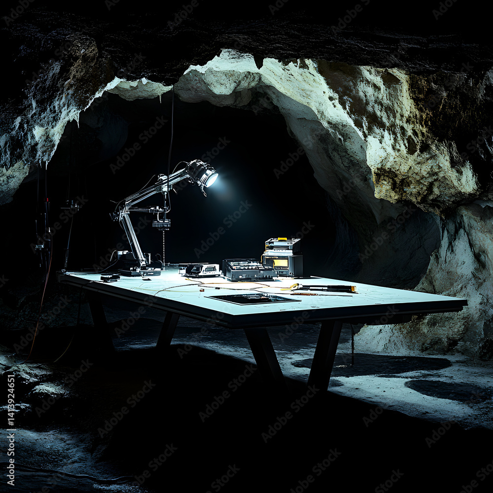 Poster mapping techniques in aofthanit cave dark table survey station tech exploration underground environm