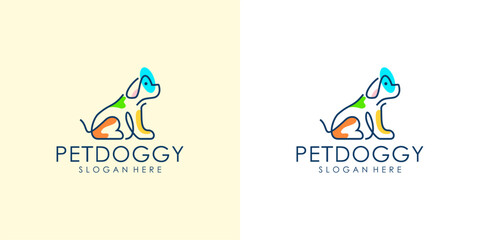 simple monoline of pet dog. vector logo, animal symbol