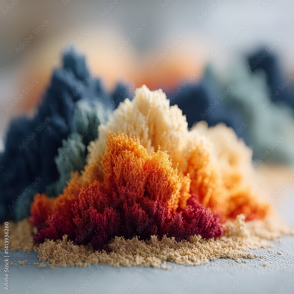 Poster abstract colorful 3d shapes macro photography of textured high resolution artistic forms