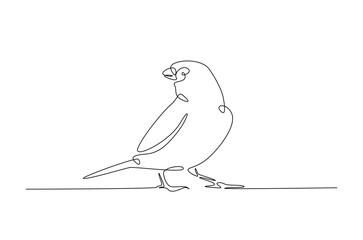 Small bird in continuous one line drawing. Single line art illustration of little bird. Editable vector.